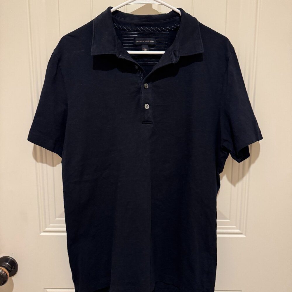(c. 2010) Banana Republic Polo Short Sleeve Shirt Men’s Large in Dark Navy